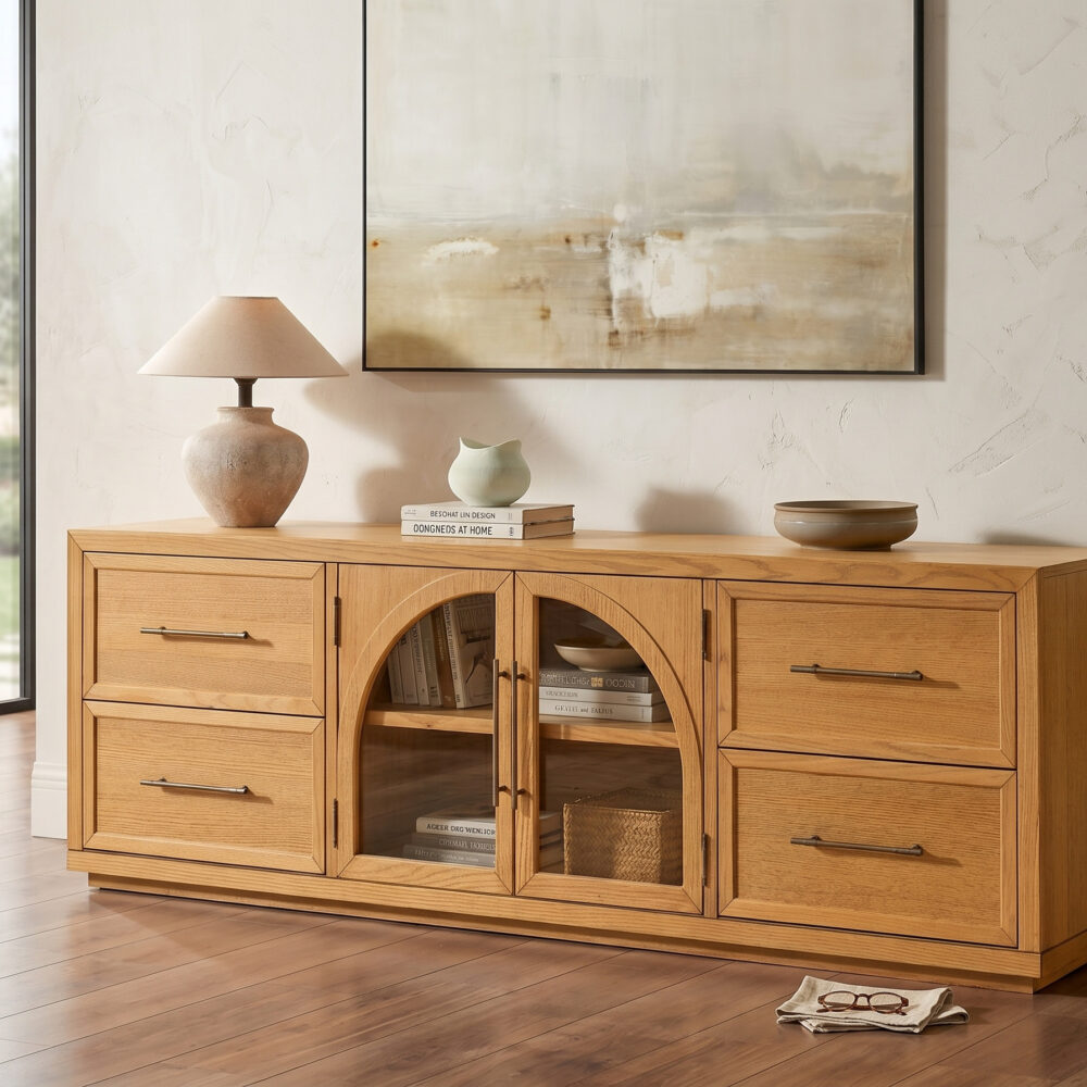 Valborg Solid Oak Media Console 相册图 #68 scene