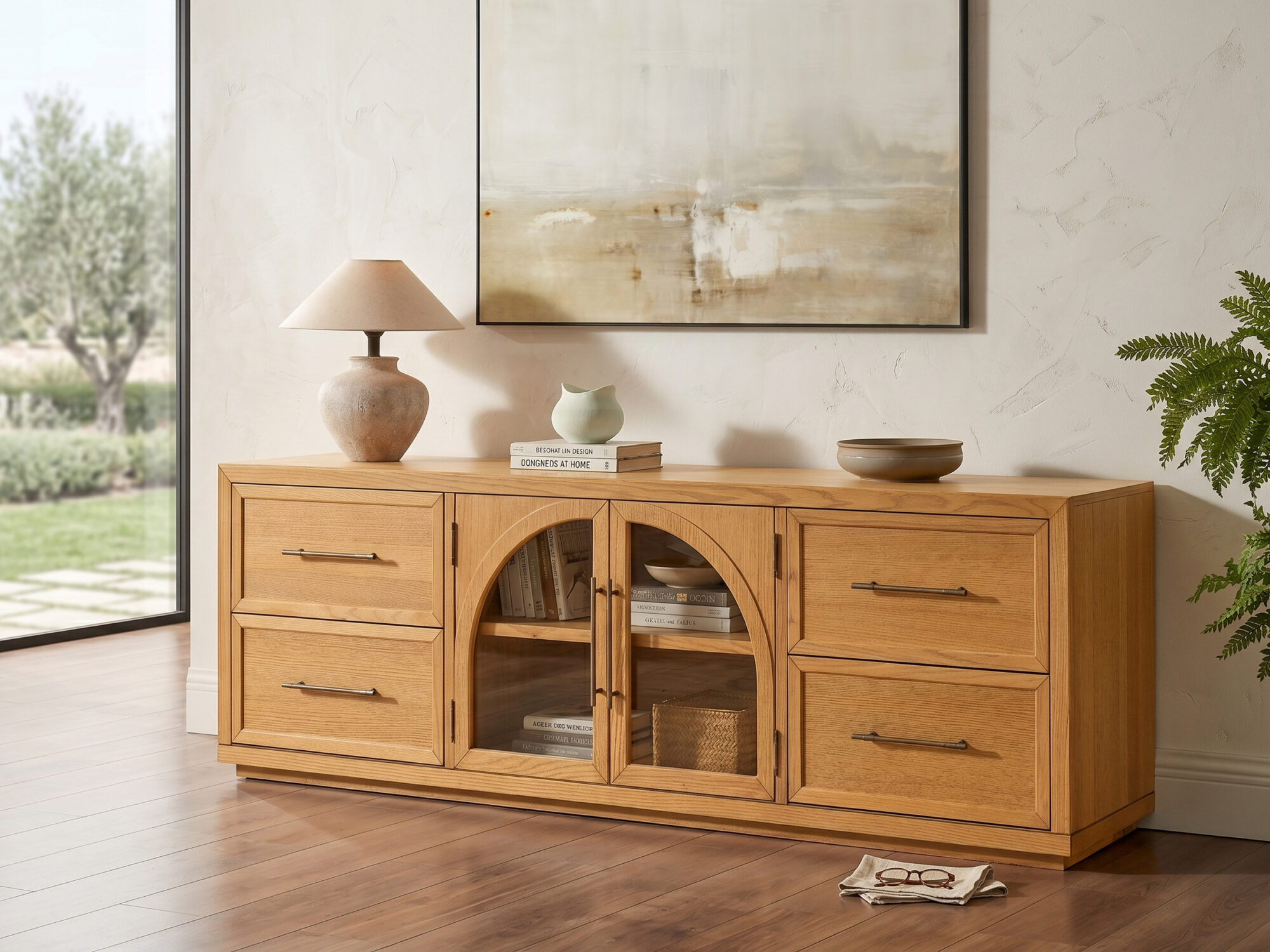 Valborg Solid Oak Media Console 相册图 #68 scene