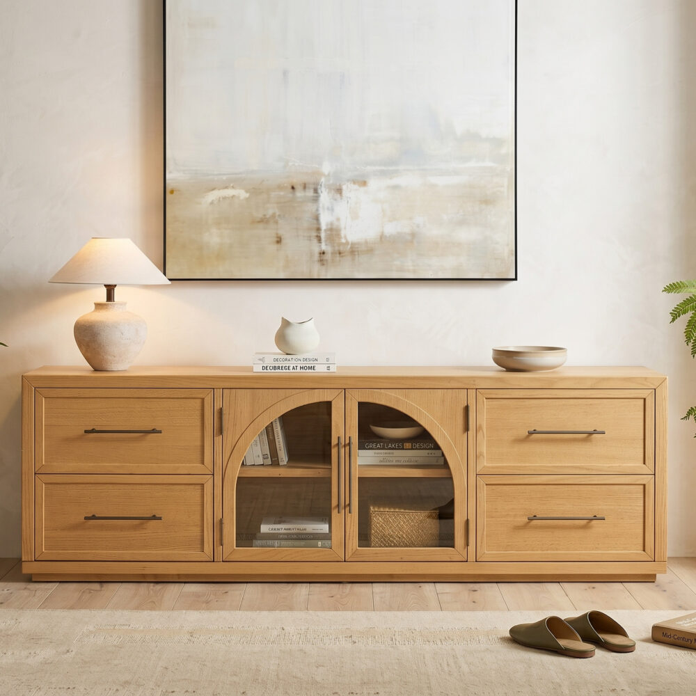 Valborg Solid Oak Media Console 相册图 #69 scene