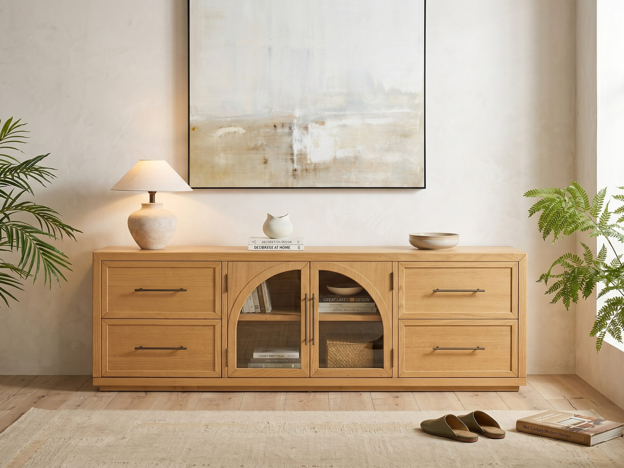 Valborg Solid Oak Media Console 相册图 #69 scene