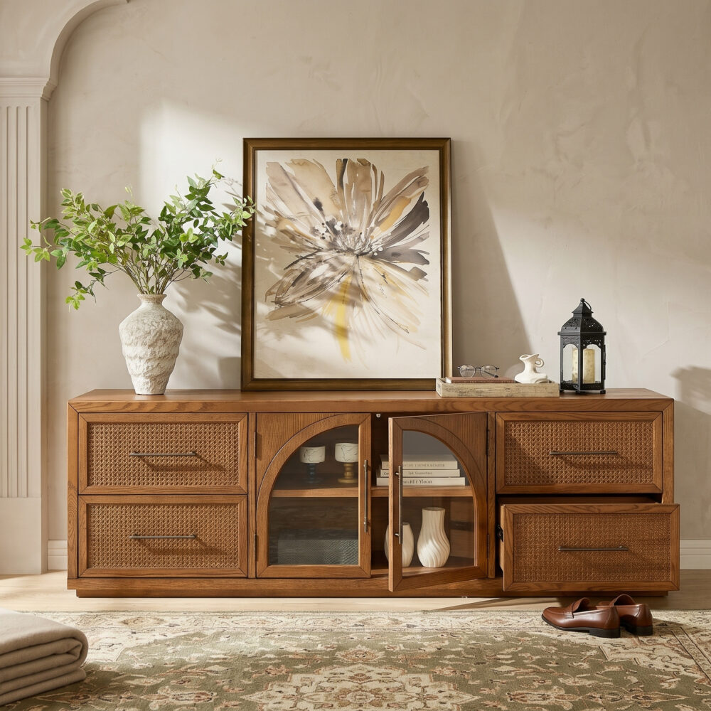 Valborg Solid Oak Media Console 相册图 #77 scene