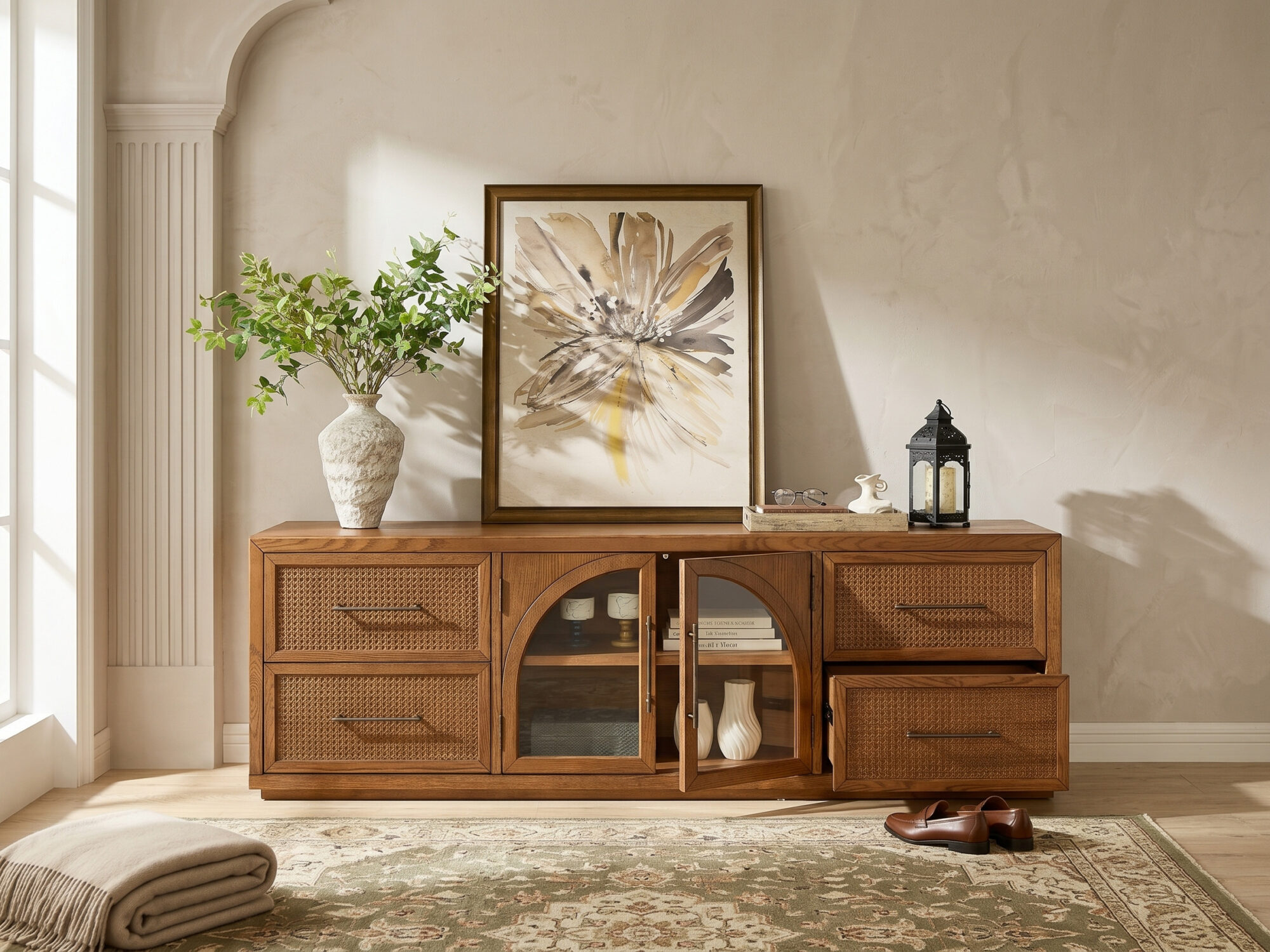 Valborg Solid Oak Media Console 相册图 #77 scene