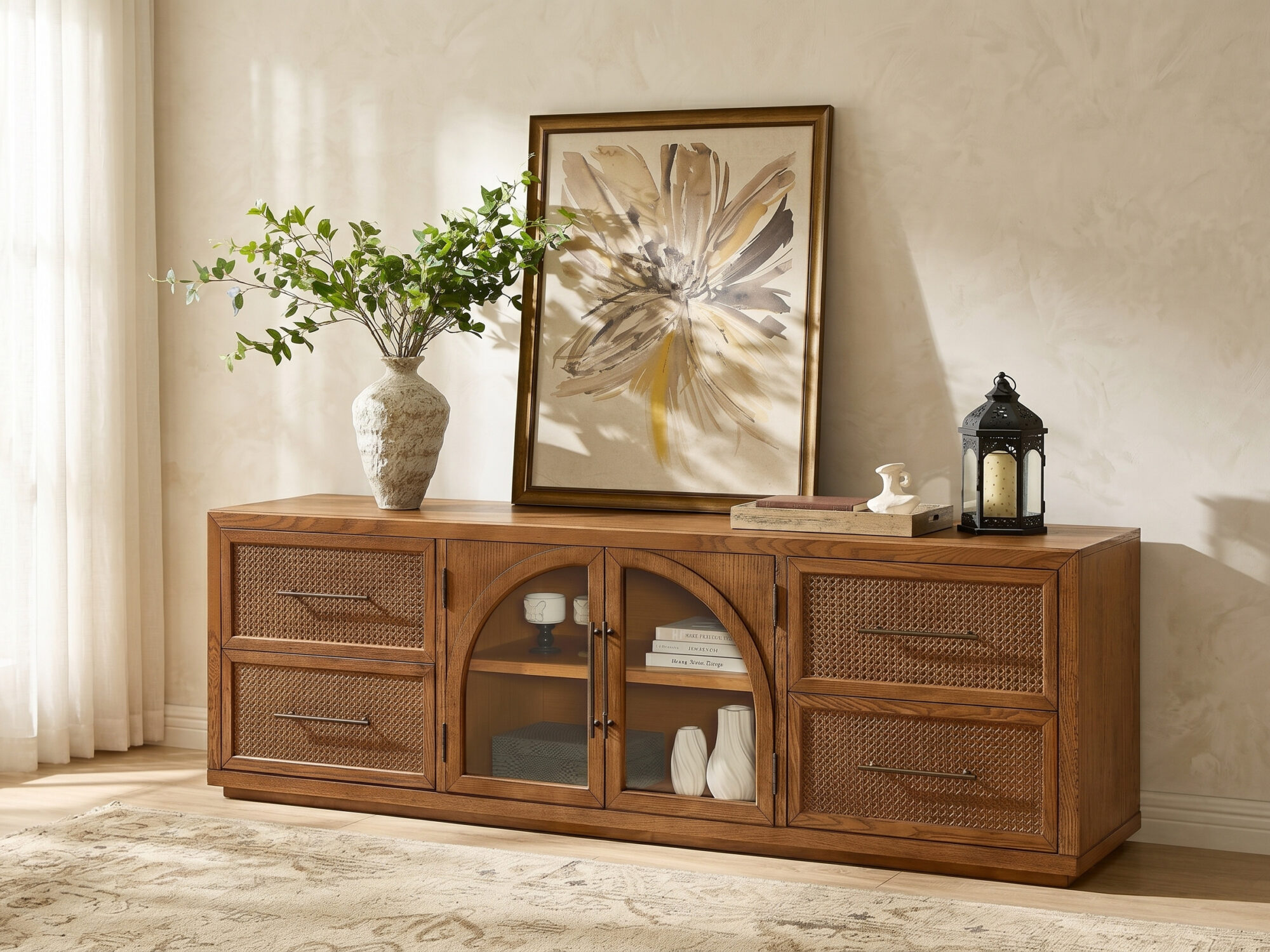 Valborg Solid Oak Media Console 相册图 #78 scene