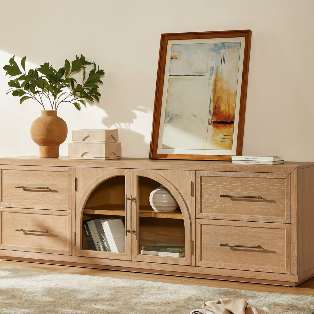 Valborg Solid Oak Media Console 相册图 #85 scene