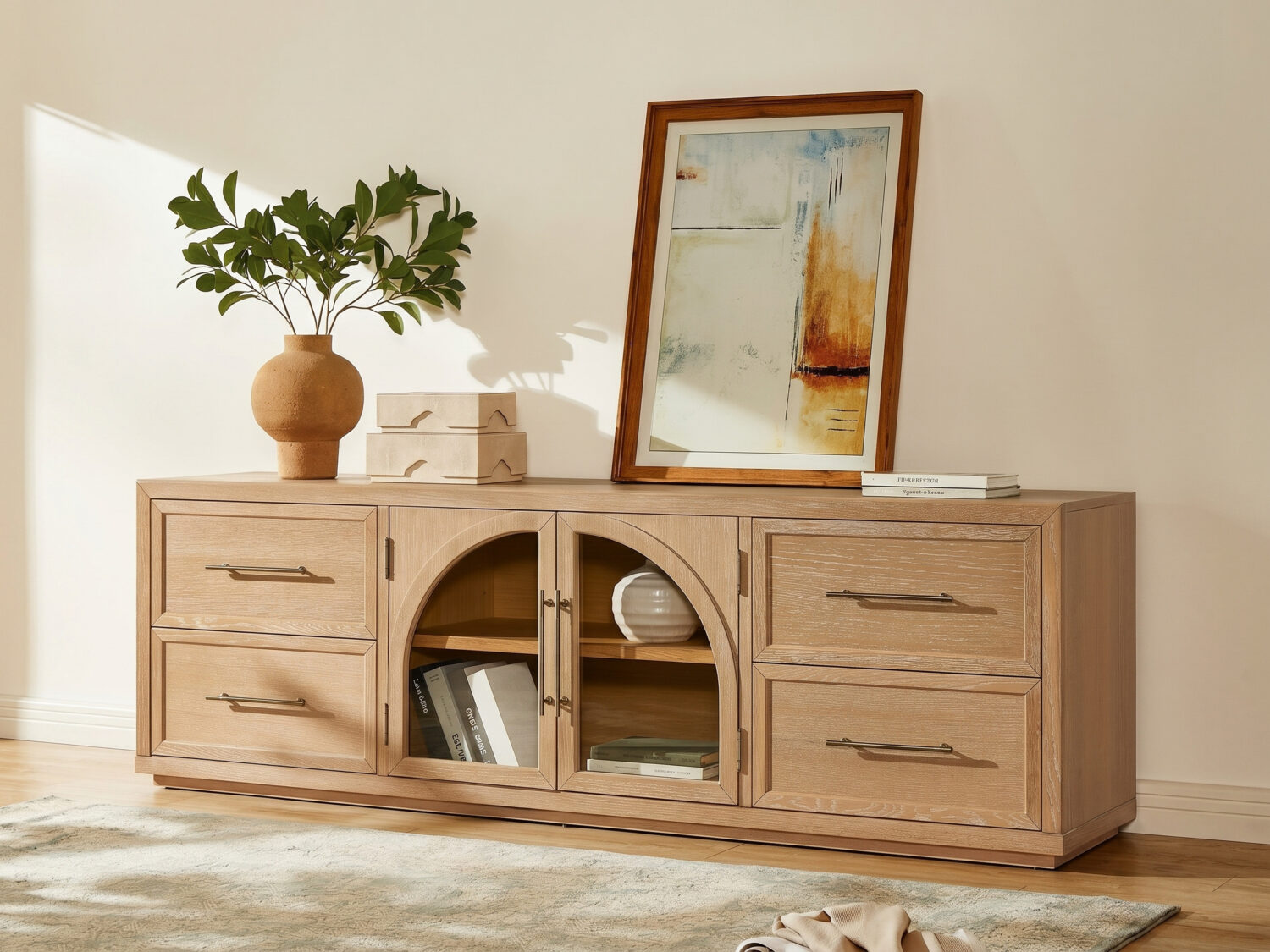 Valborg Solid Oak Media Console 相册图 #85 scene