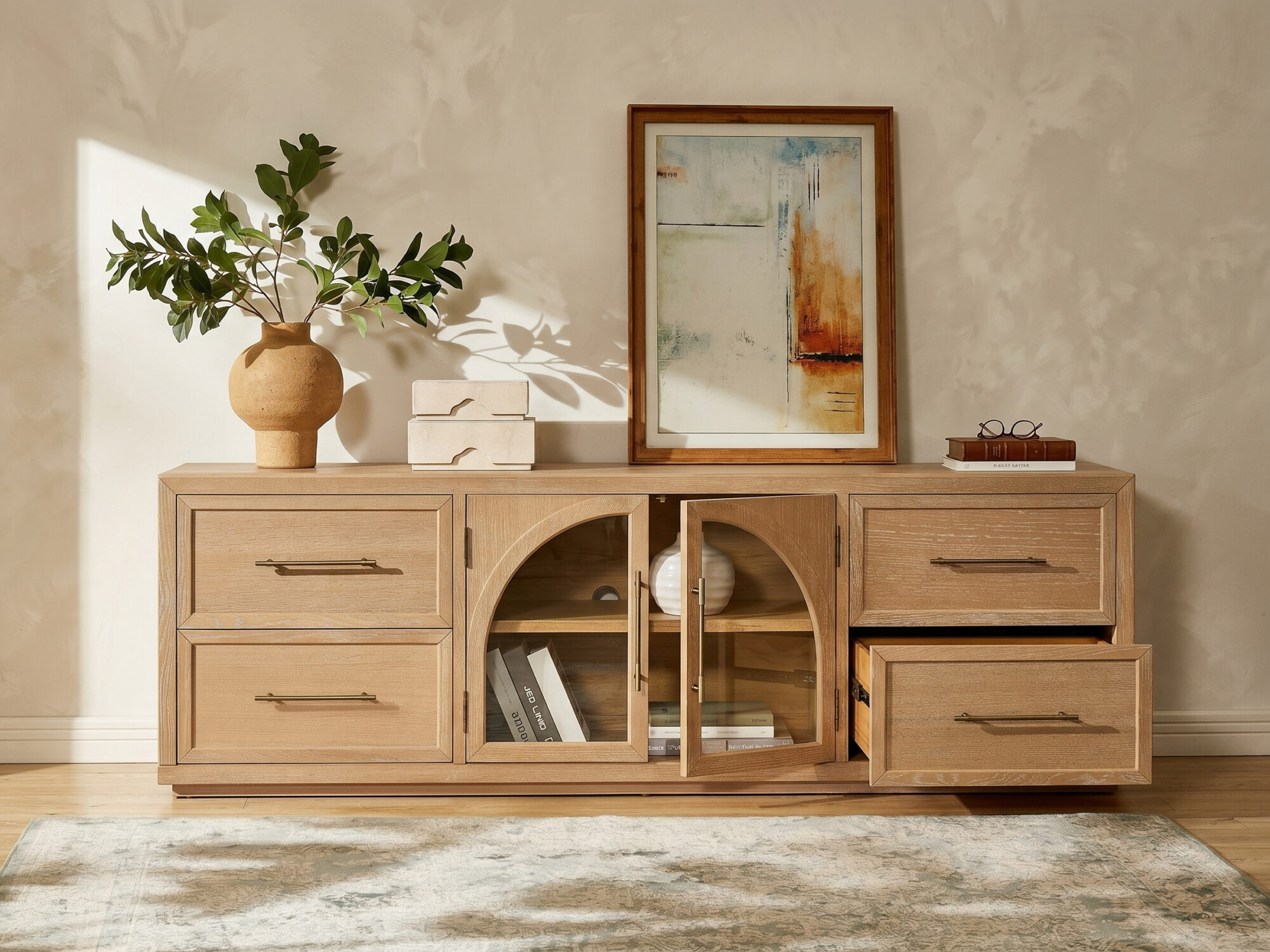Valborg Solid Oak Media Console 相册图 #86 scene