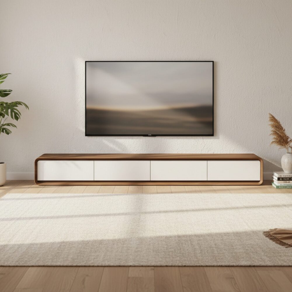 Walnut-Black Wooden Drawers Floating Mount TV Stand - resized - 相册图 #9 Walnut-Black Wooden Drawers Floating Mount TV Stand 相册图 #9 resized