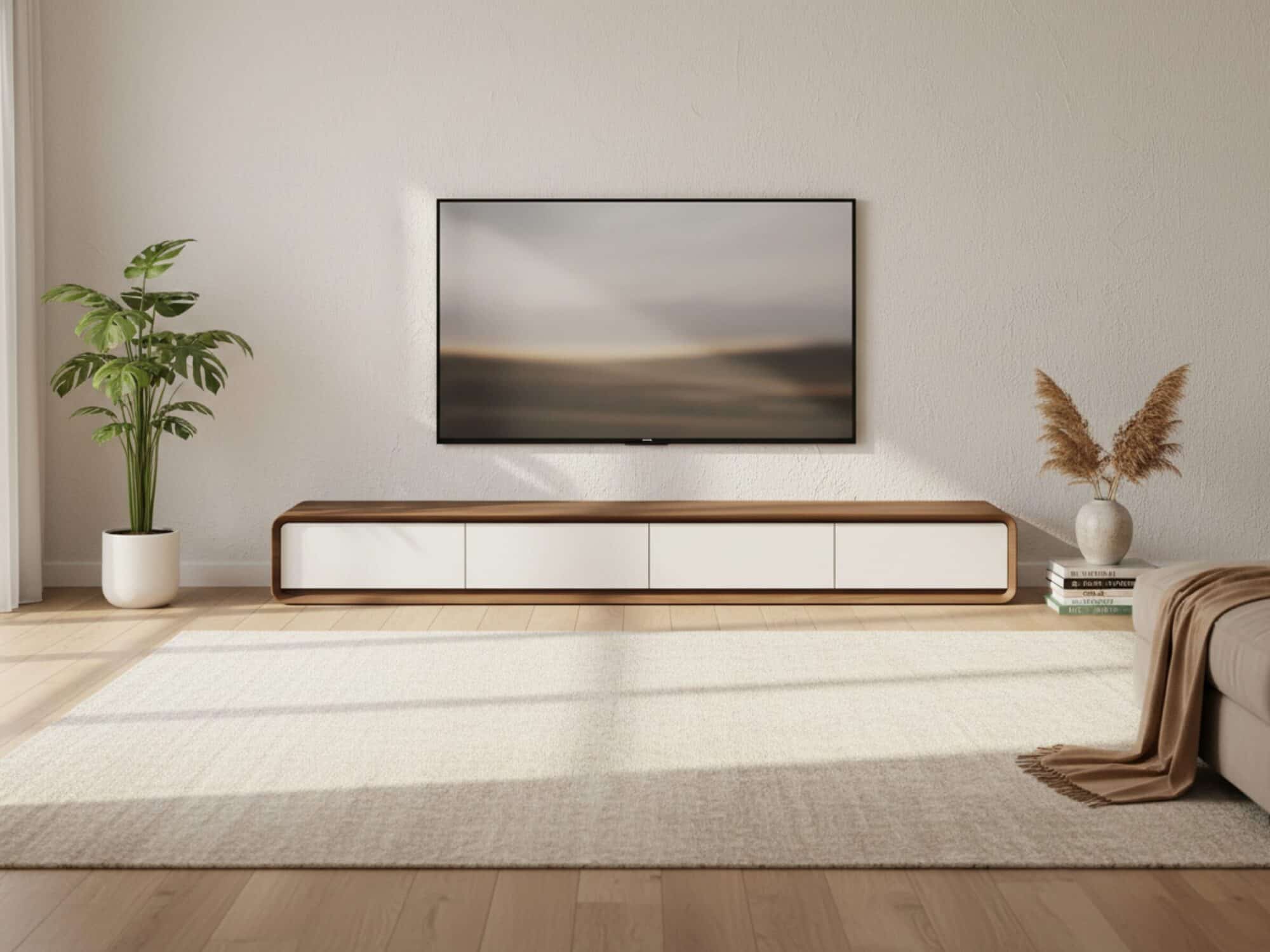 Walnut-Black Wooden Drawers Floating Mount TV Stand - resized - 相册图 #9 Walnut-Black Wooden Drawers Floating Mount TV Stand 相册图 #9 resized