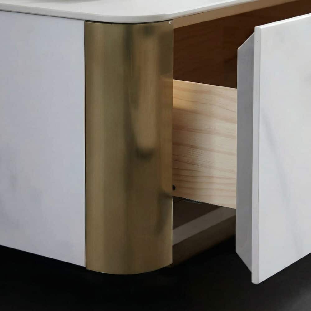 White Stone Rectangular Enclosed Storage TV Stand - resized - 相册图 #5 White Stone Rectangular Enclosed Storage TV Stand 相册图 #5 resized