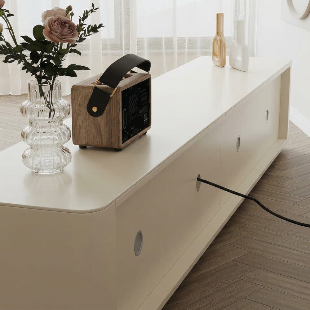 White Wood Shelves Cabinet Drawers Rectangle TV Stand - resized - 相册图 #10 White Wood Shelves Cabinet Drawers Rectangle TV Stand 相册图 #10 resized