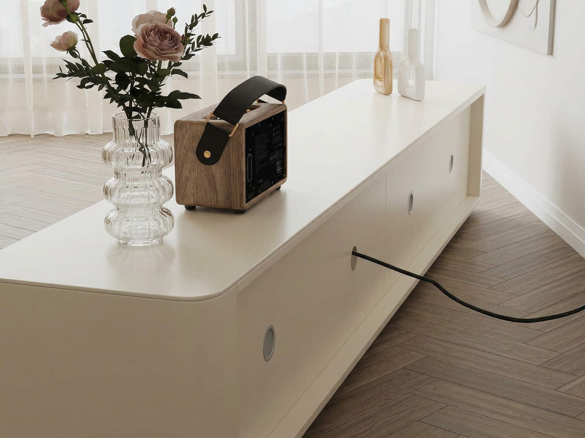 White Wood Shelves Cabinet Drawers Rectangle TV Stand - resized - 相册图 #10 White Wood Shelves Cabinet Drawers Rectangle TV Stand 相册图 #10 resized