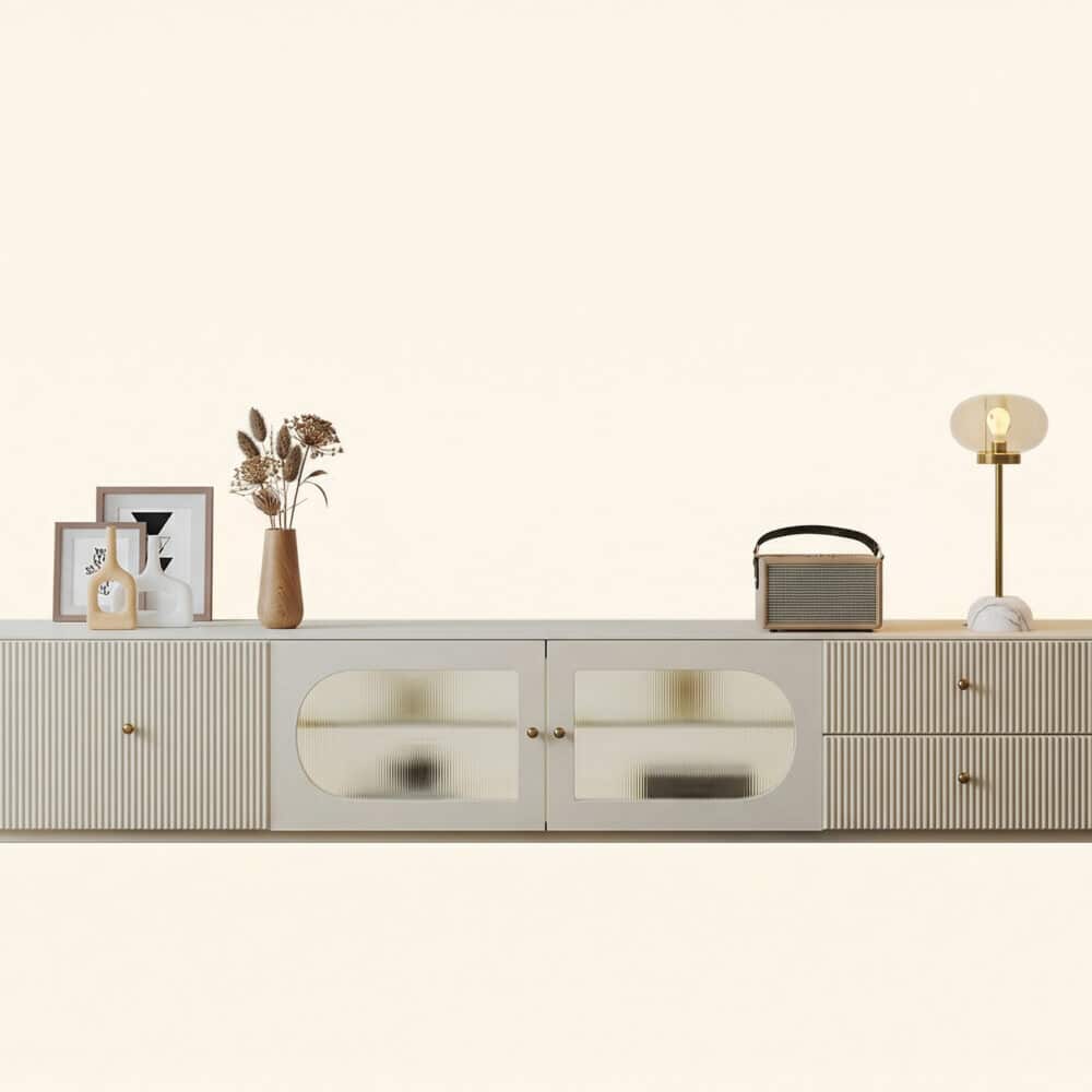 White Wood Shelves Cabinet Drawers Rectangle TV Stand - resized - 相册图 #4 White Wood Shelves Cabinet Drawers Rectangle TV Stand 相册图 #4 resized