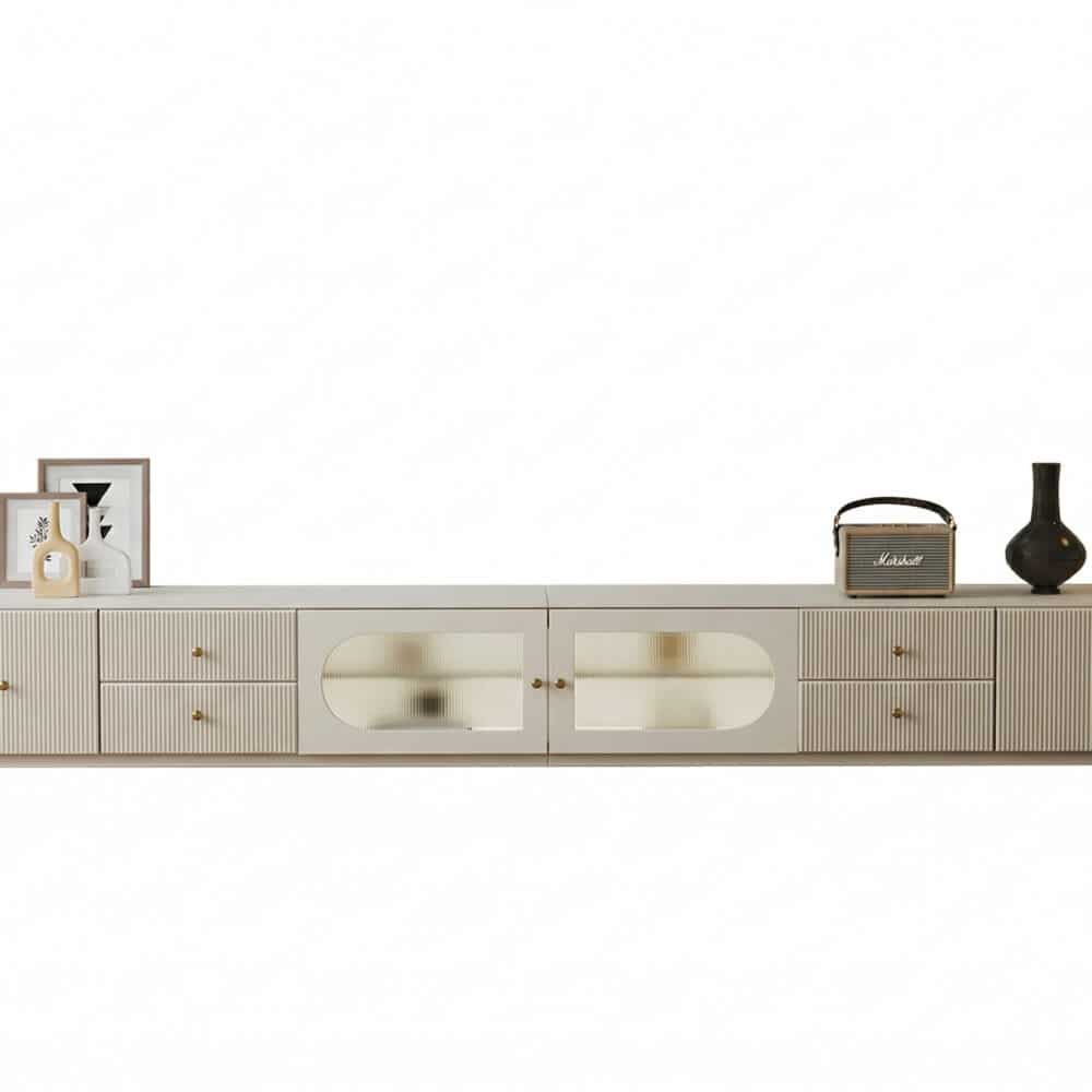 White Wood Shelves Cabinet Drawers Rectangle TV Stand - resized - 相册图 #9 White Wood Shelves Cabinet Drawers Rectangle TV Stand 相册图 #9 resized