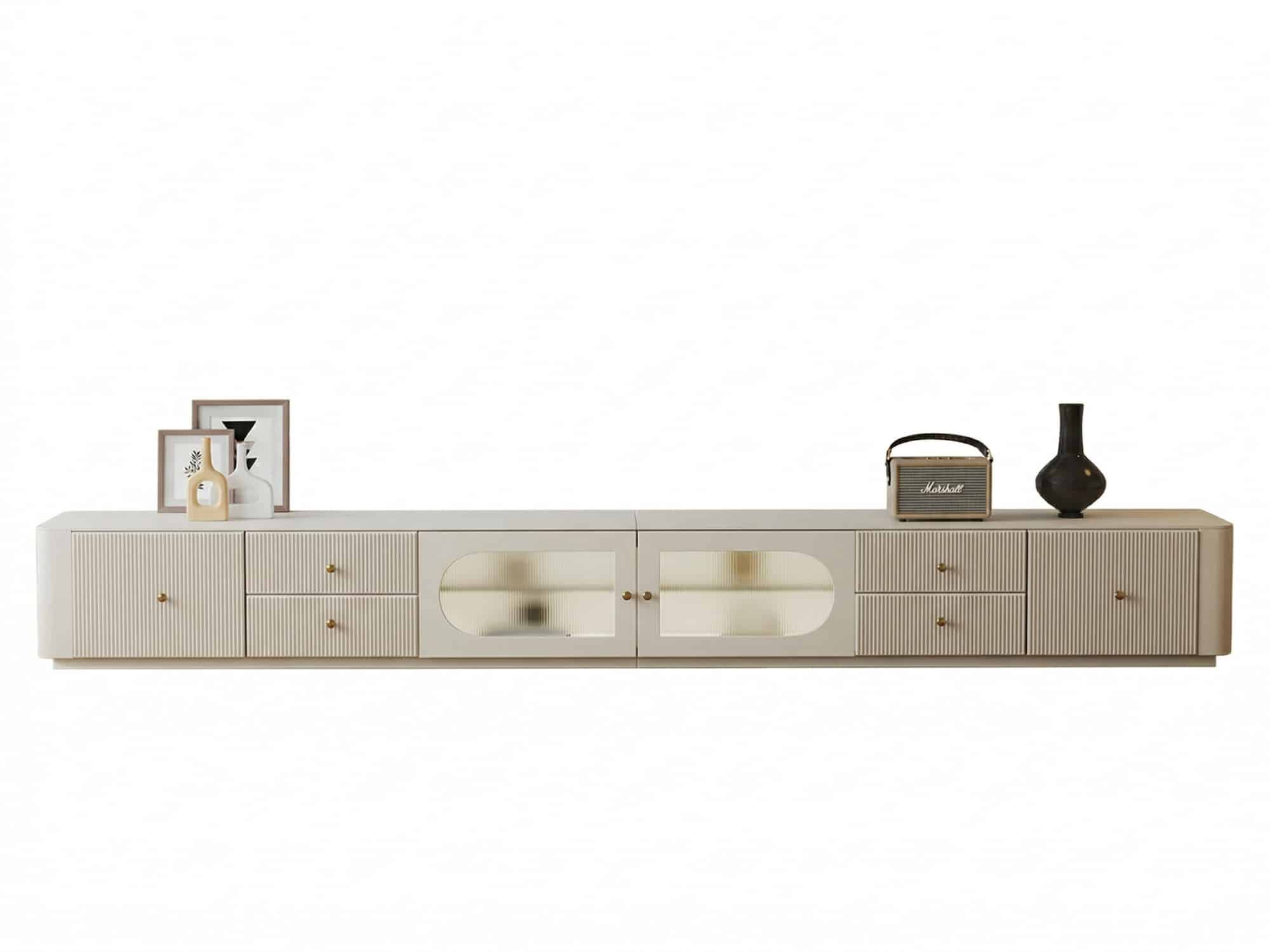 White Wood Shelves Cabinet Drawers Rectangle TV Stand - resized - 相册图 #9 White Wood Shelves Cabinet Drawers Rectangle TV Stand 相册图 #9 resized